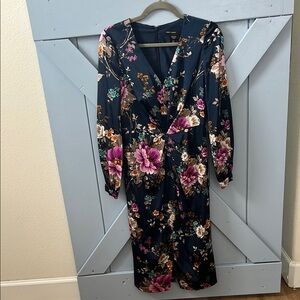 Maggy London Pink Floral Midi Dress